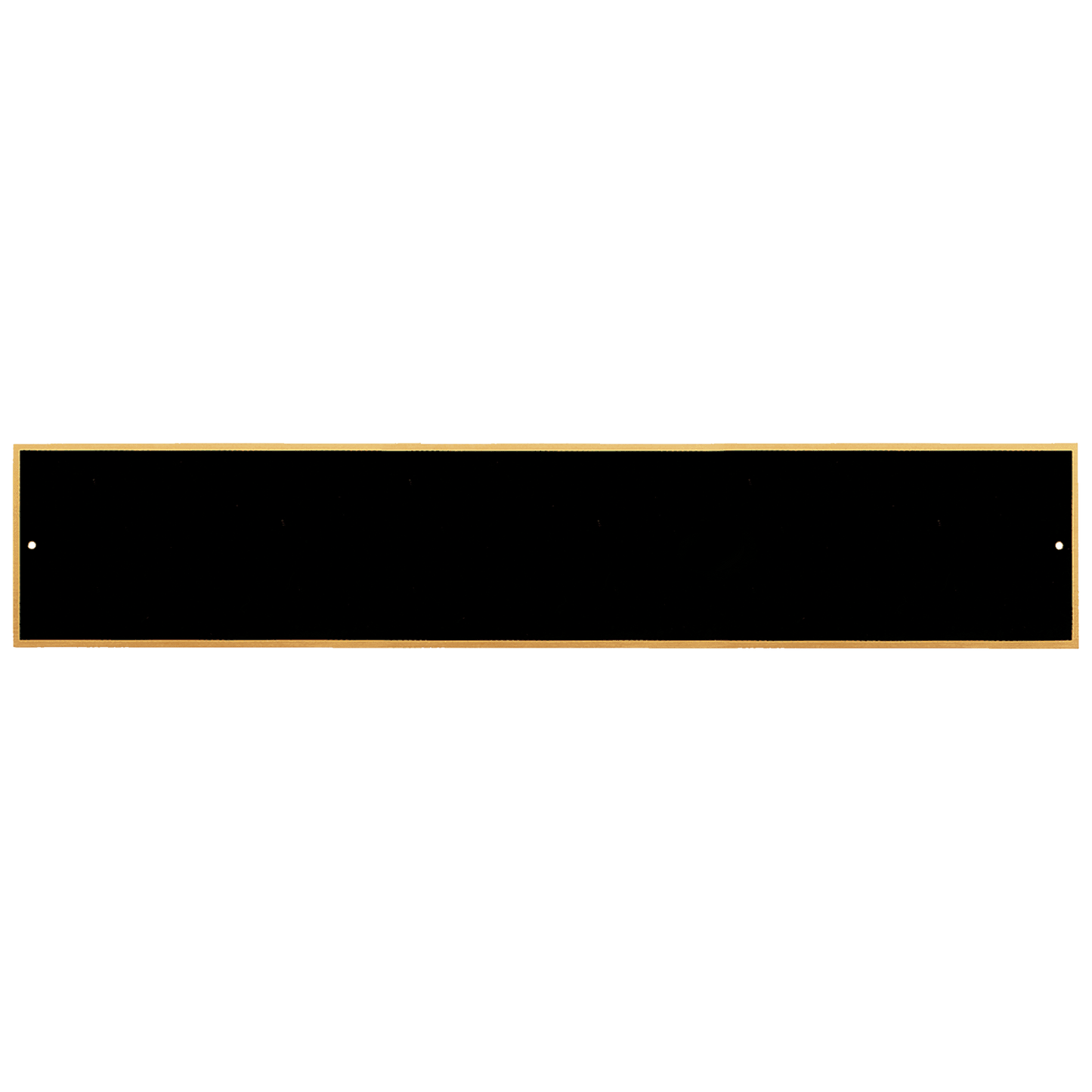 1 3/4" x 8 7/8" Black Laserable Brass Plate with Gold Border and 2 Holes