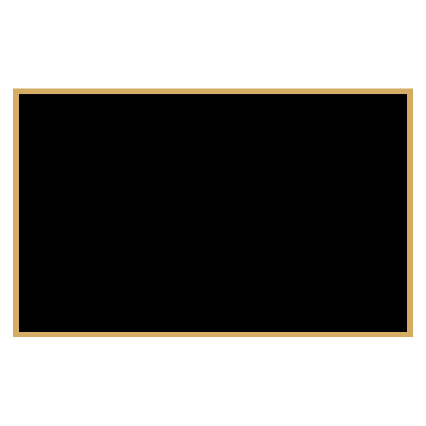 2" x 3 1/8" Black Laserable Brass Plaque Plate with Gold Border