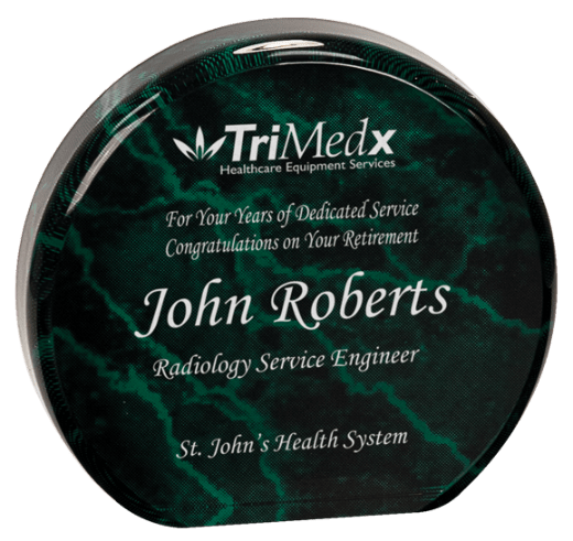 Green Marble Acrylic Circle - 4 1/2"