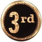 2" Black/Gold Third Place Metal Medallion Insert