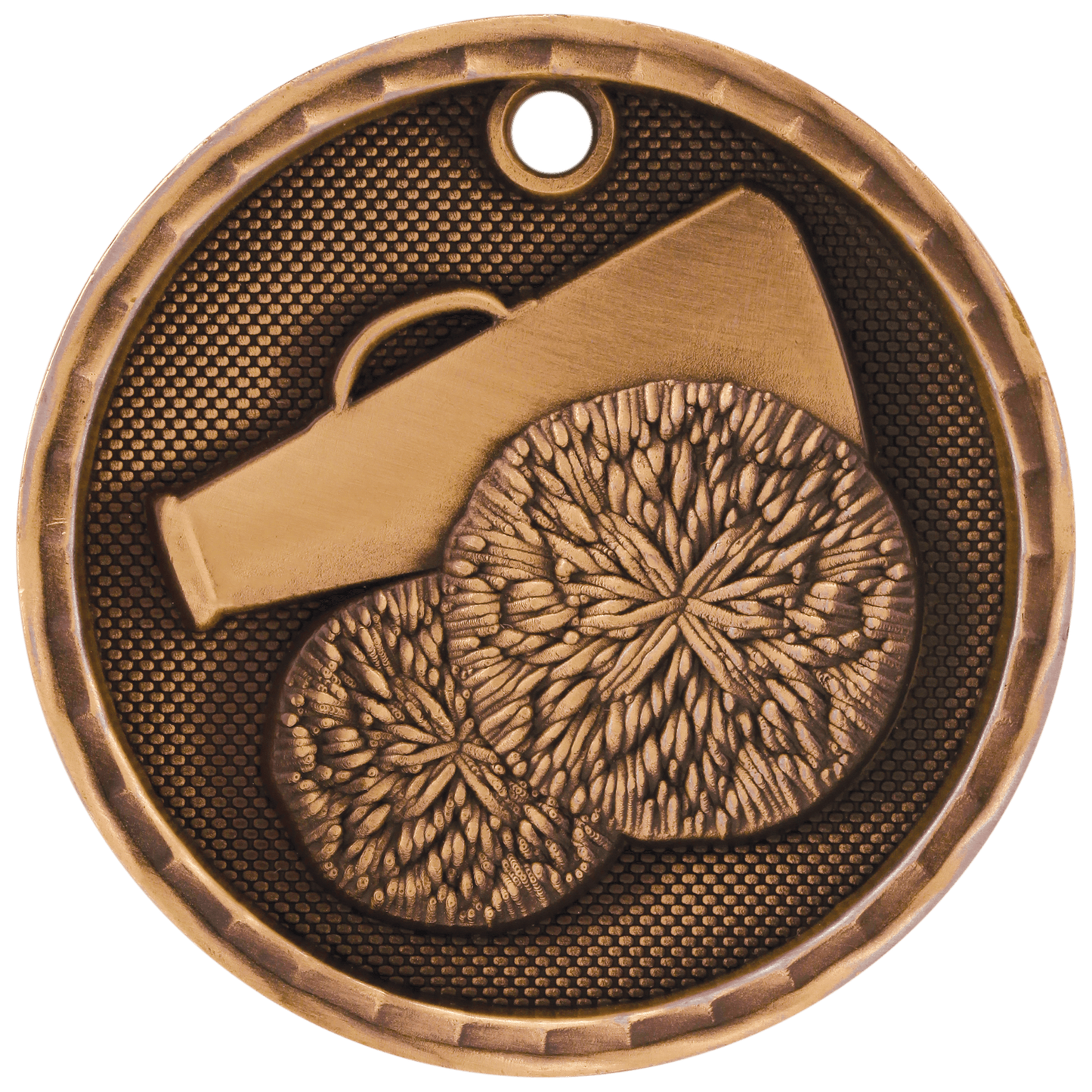 Antique Bronze 3D Cheer Medal - 2"