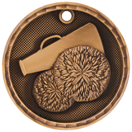 Antique Bronze 3D Cheer Medal - 2"