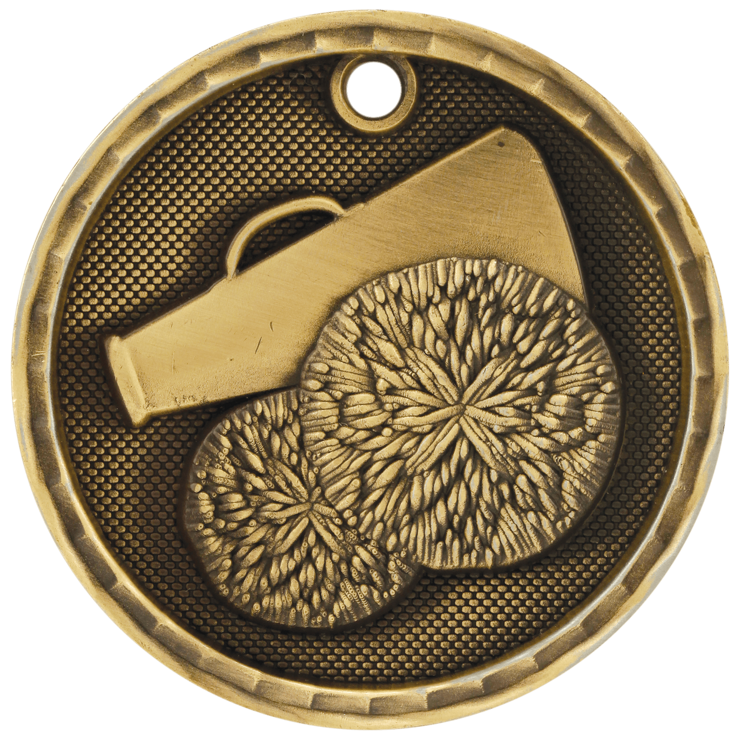 Antique Gold 3D Cheer Medal - 2"
