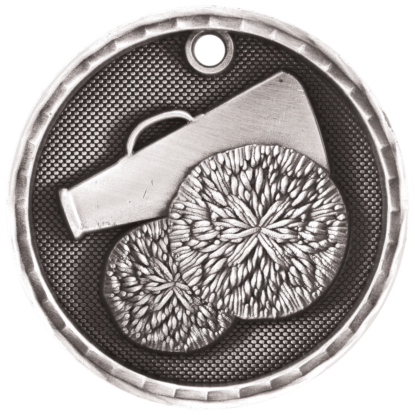 Antique Silver 3D Cheer Medal - 2"
