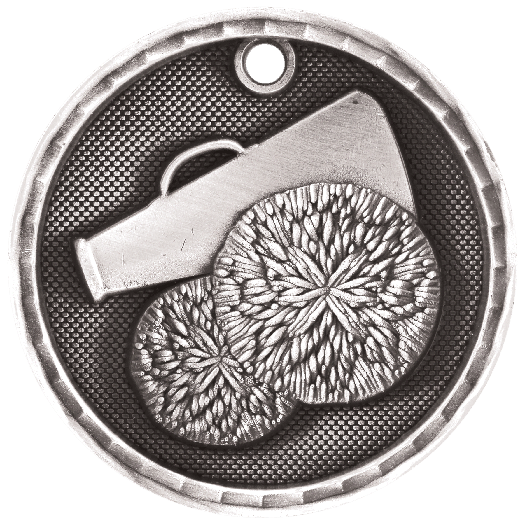 Antique Silver 3D Cheer Medal - 2"