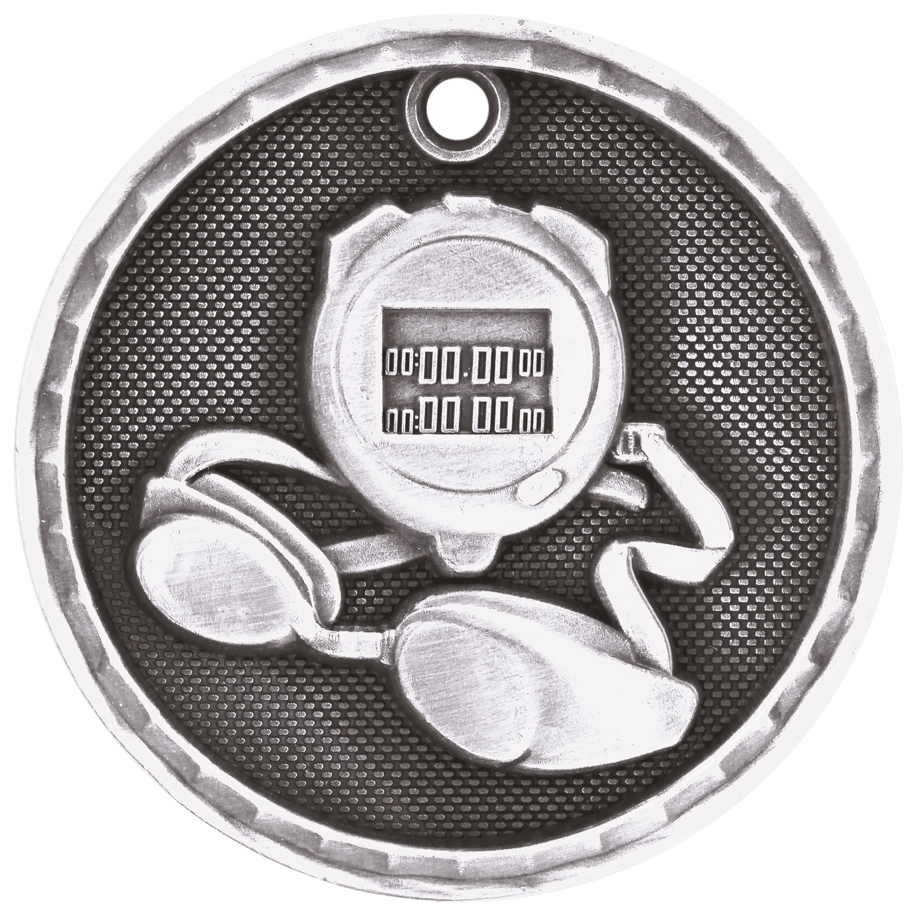 Antique Silver 3D Swimming Medal - 2"