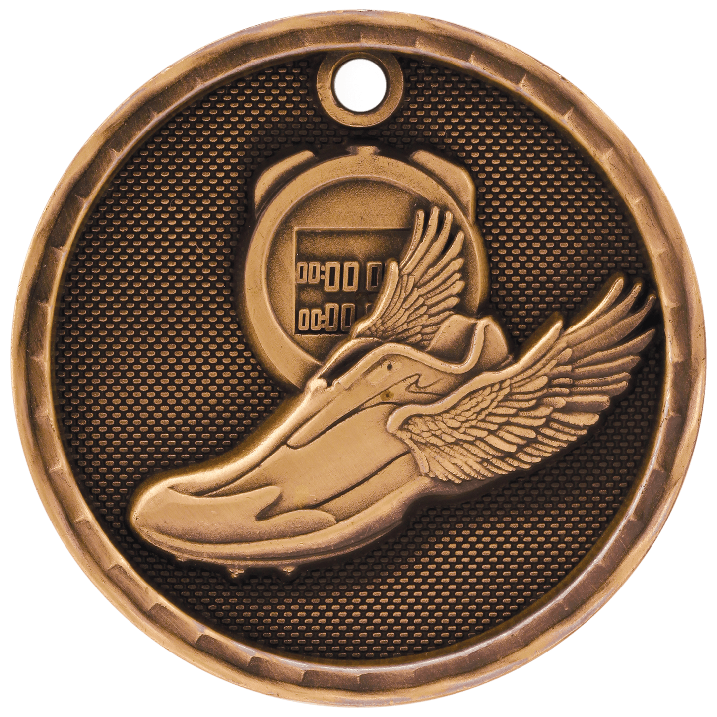 2" Antique Bronze 3D Track Medal