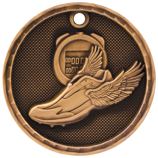 2" Antique Bronze 3D Track Medal