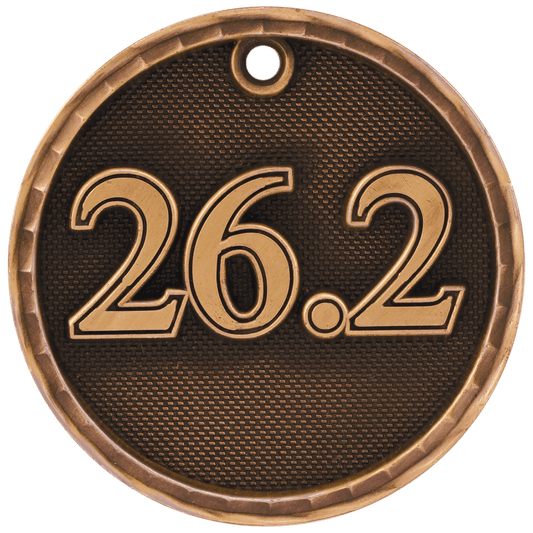 2" Antique Bronze 3D Marathon Medal
