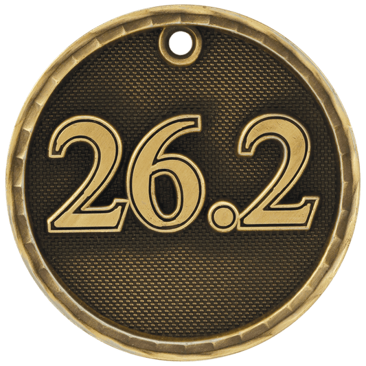 Antique Gold 3D Marathon Medal - 2"