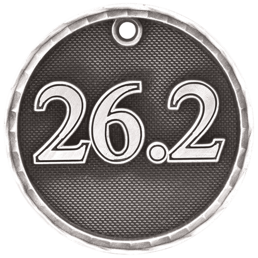 Antique Silver 3D Marathon Medal - 2"