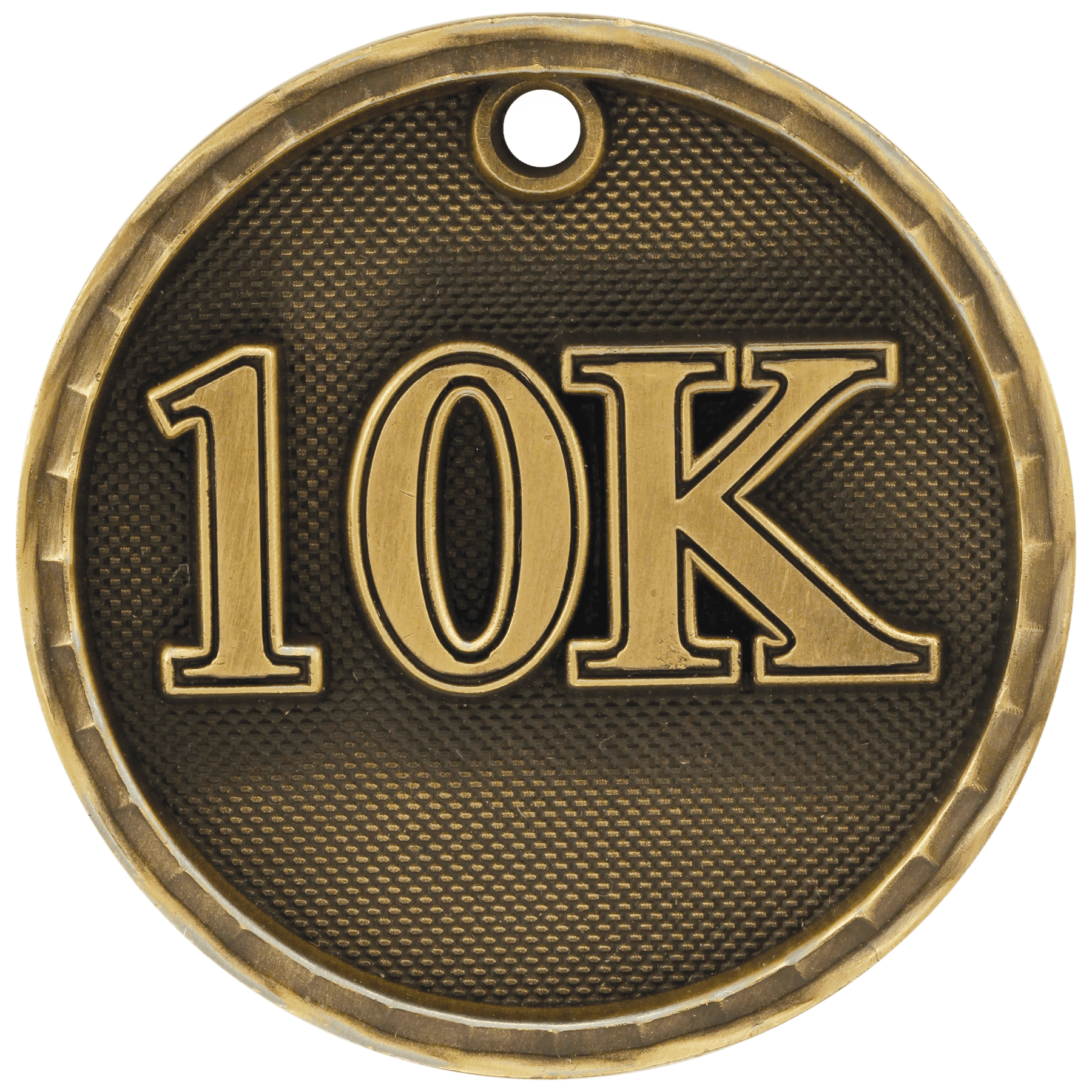 Antique Gold 3D 10K Medal - 2"