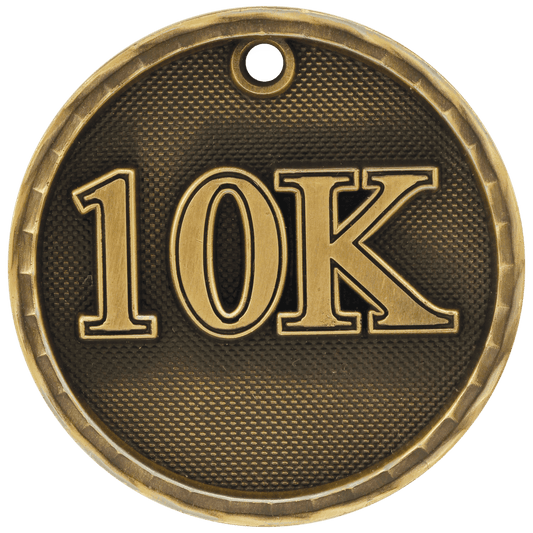 Antique Gold 3D 10K Medal - 2"