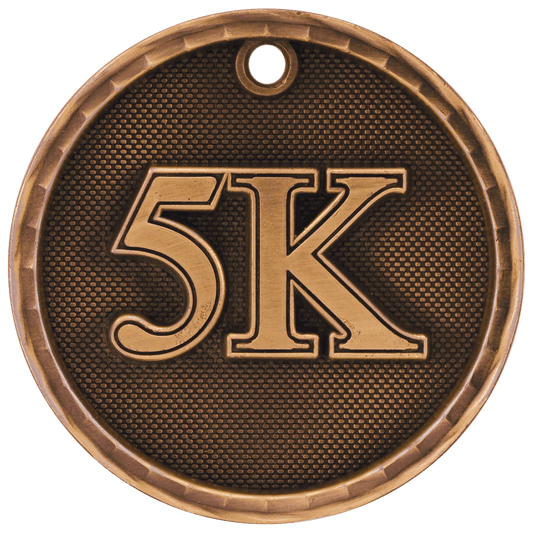 2" Antique Bronze 3D 5K Medal