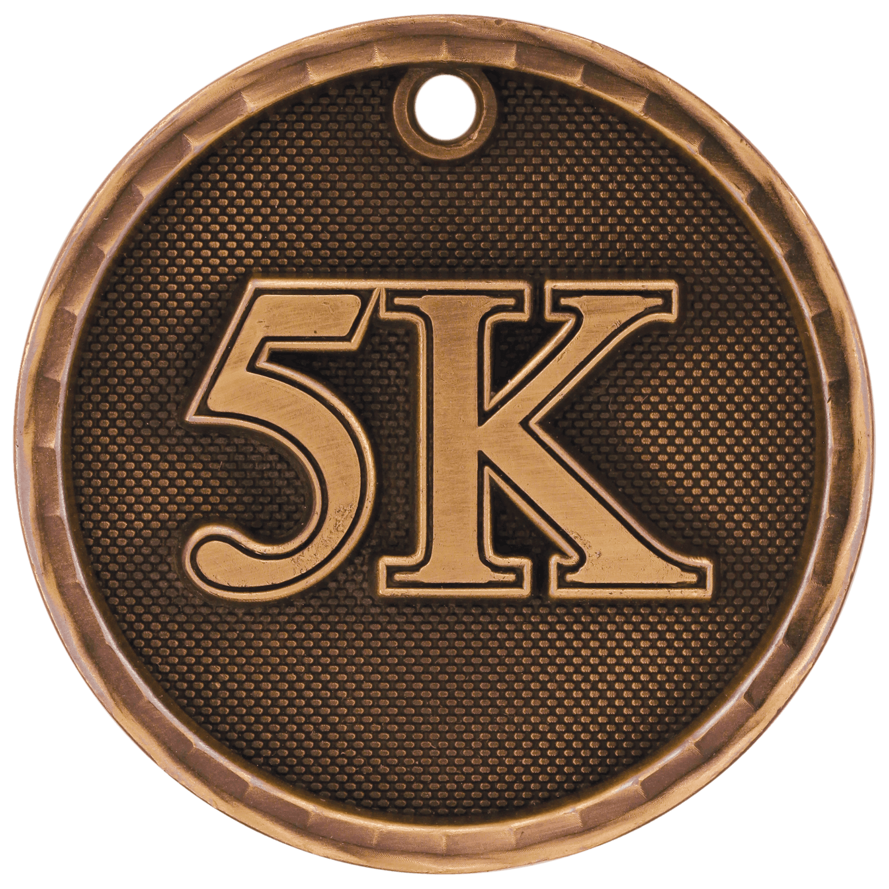 Antique Bronze 3D 5K Medal - 2"