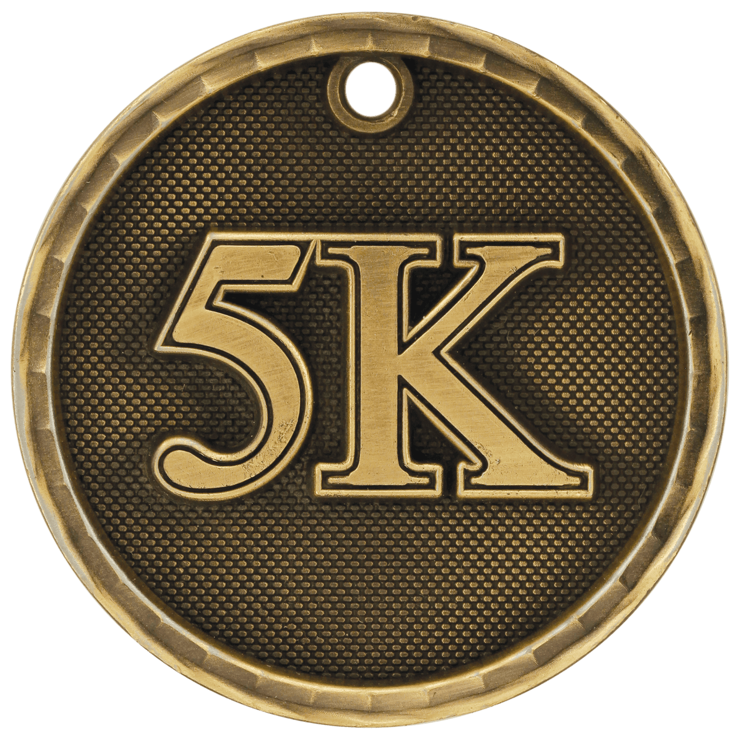 Antique Gold 3D 5K Medal - 2"