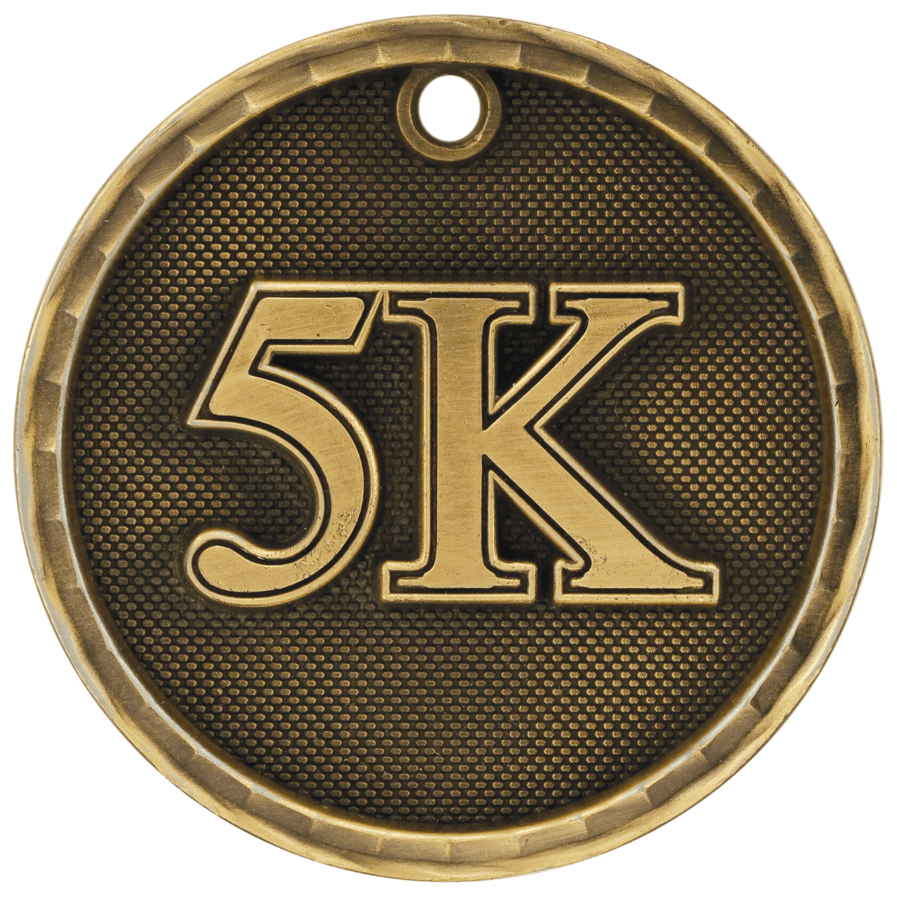 Antique Gold 3D 5K Medal - 2"