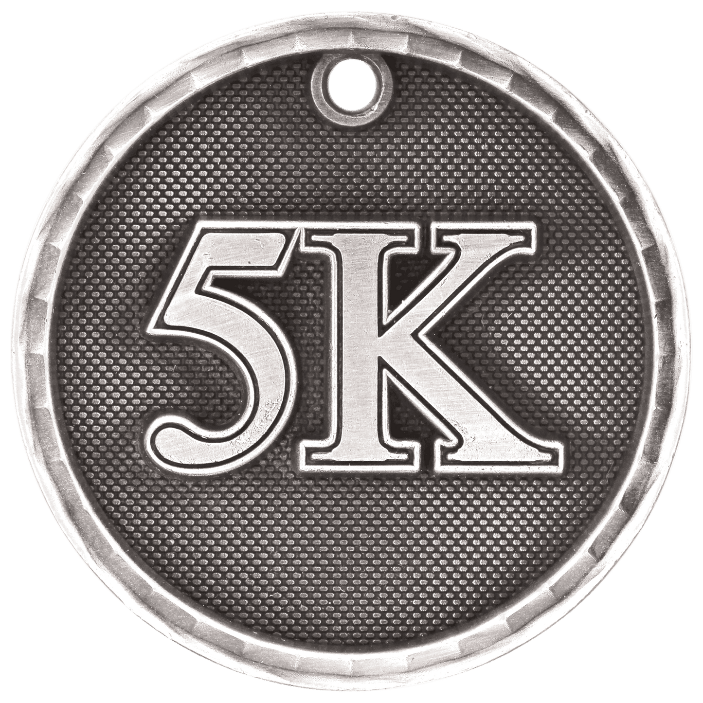 Antique Silver 3D 5K Medal - 2"