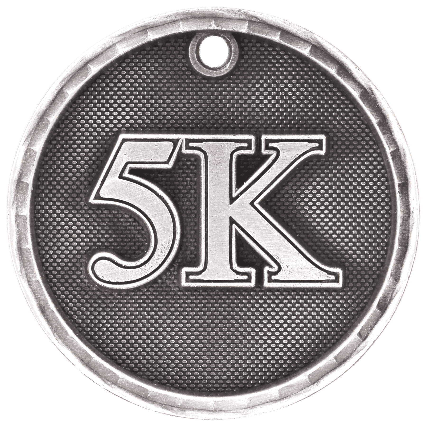 Antique Silver 3D 5K Medal - 2"