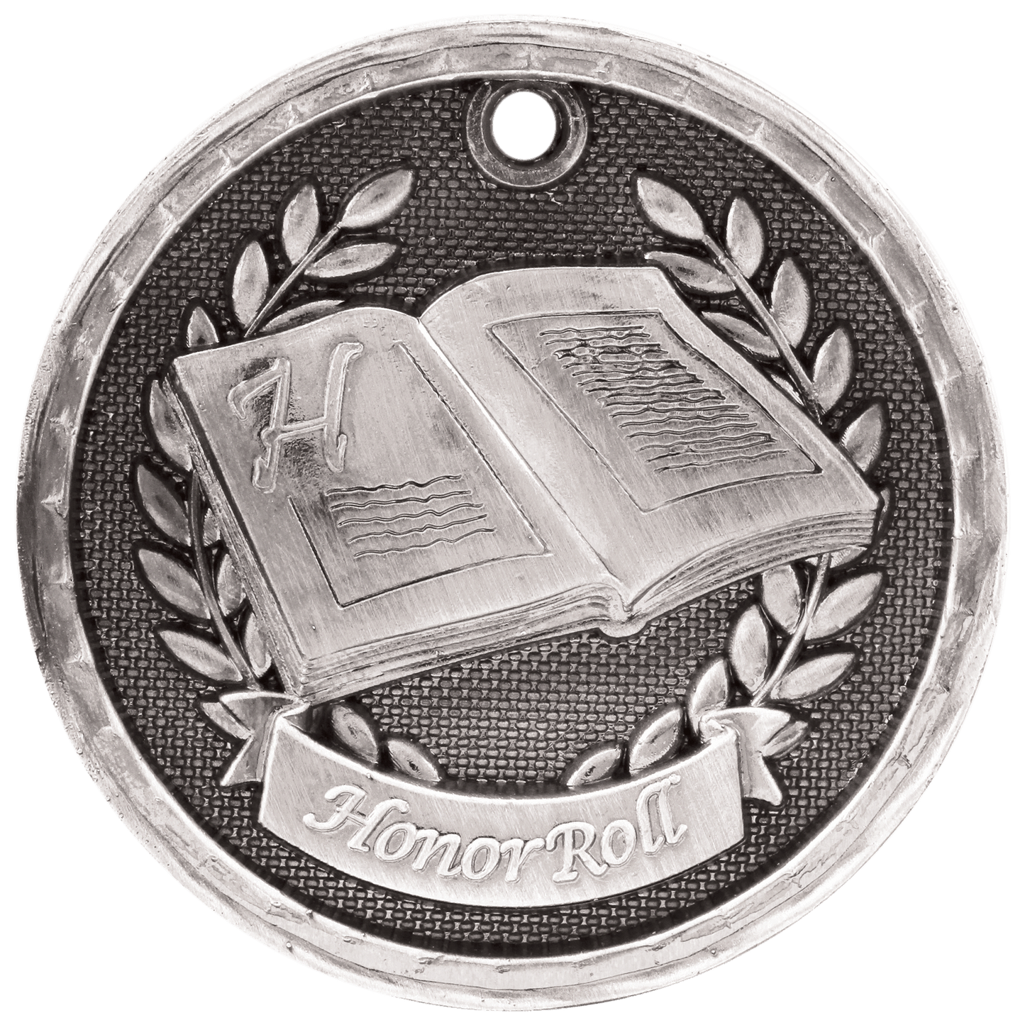 Antique Silver 3D Honor Roll Medal - 2"