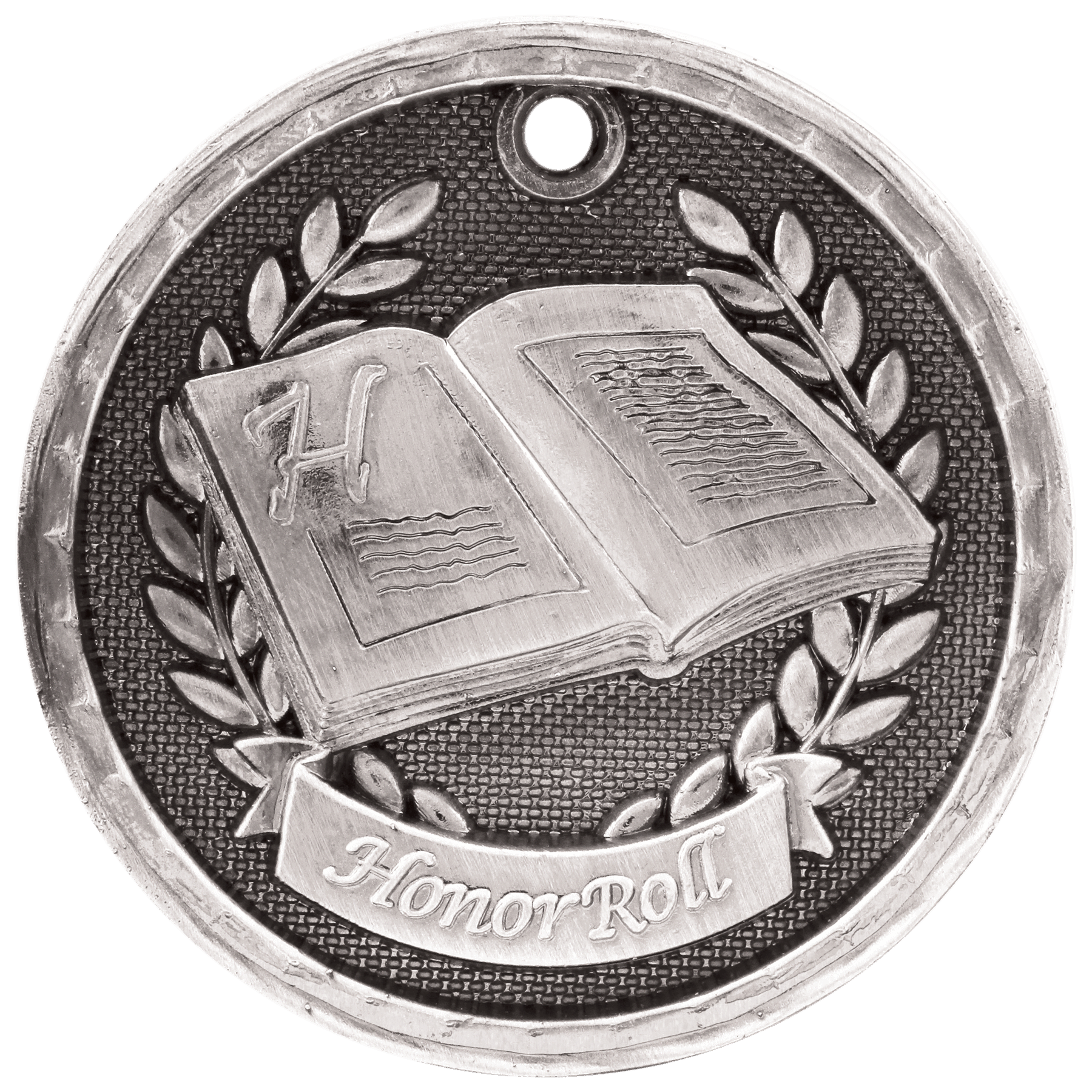 Antique Silver 3D Honor Roll Medal - 2"