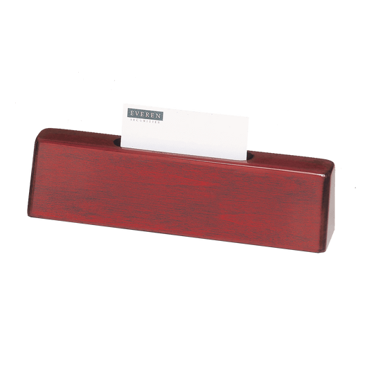 8 1/4" x 2" x 1 1/4" Rosewood Piano Finish Nameplate with Business Card Holder, Plate Not Included