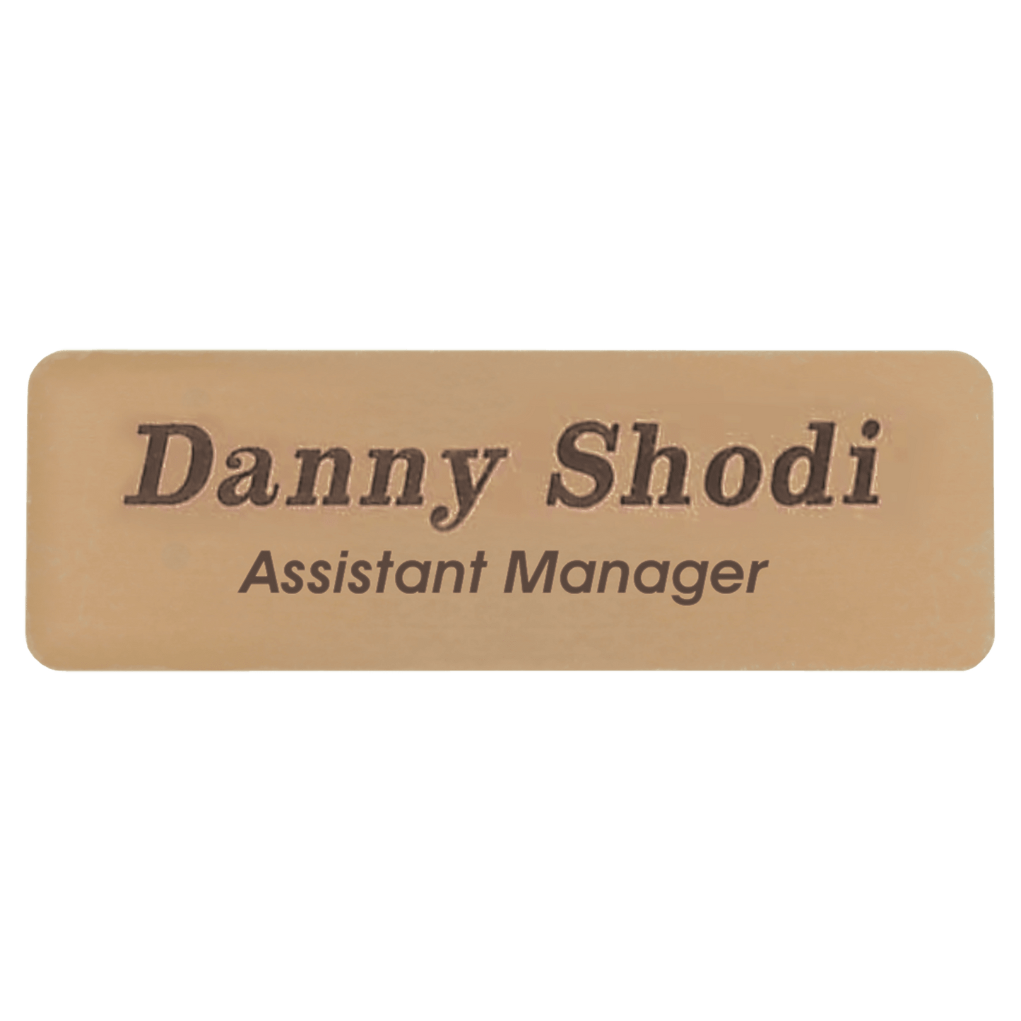 Gold Brass Name Badge Plate - 3" x 1"