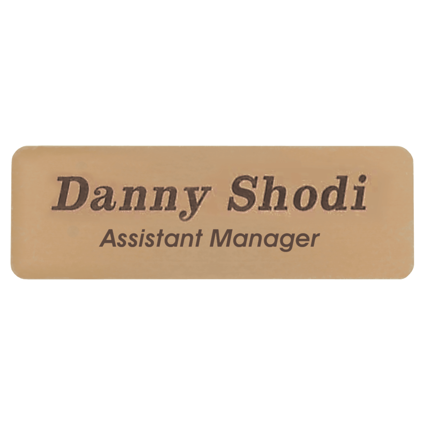 Gold Brass Name Badge Plate - 3" x 1"