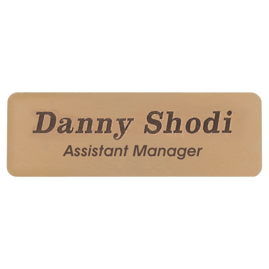 Gold Brass Name Badge Plate - 3" x 1"