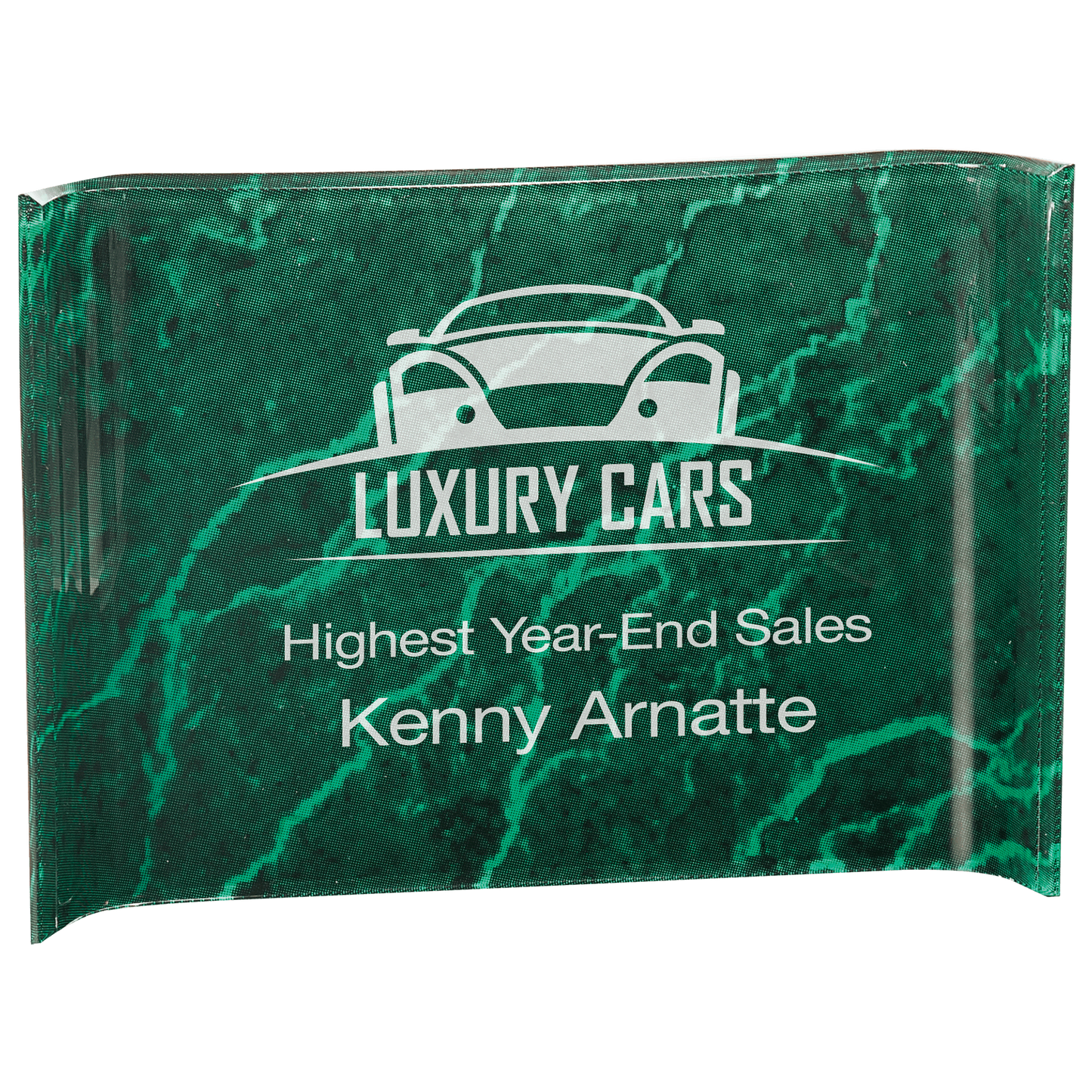 Green Marbleized Acrylic Crescent - 10" x 7"