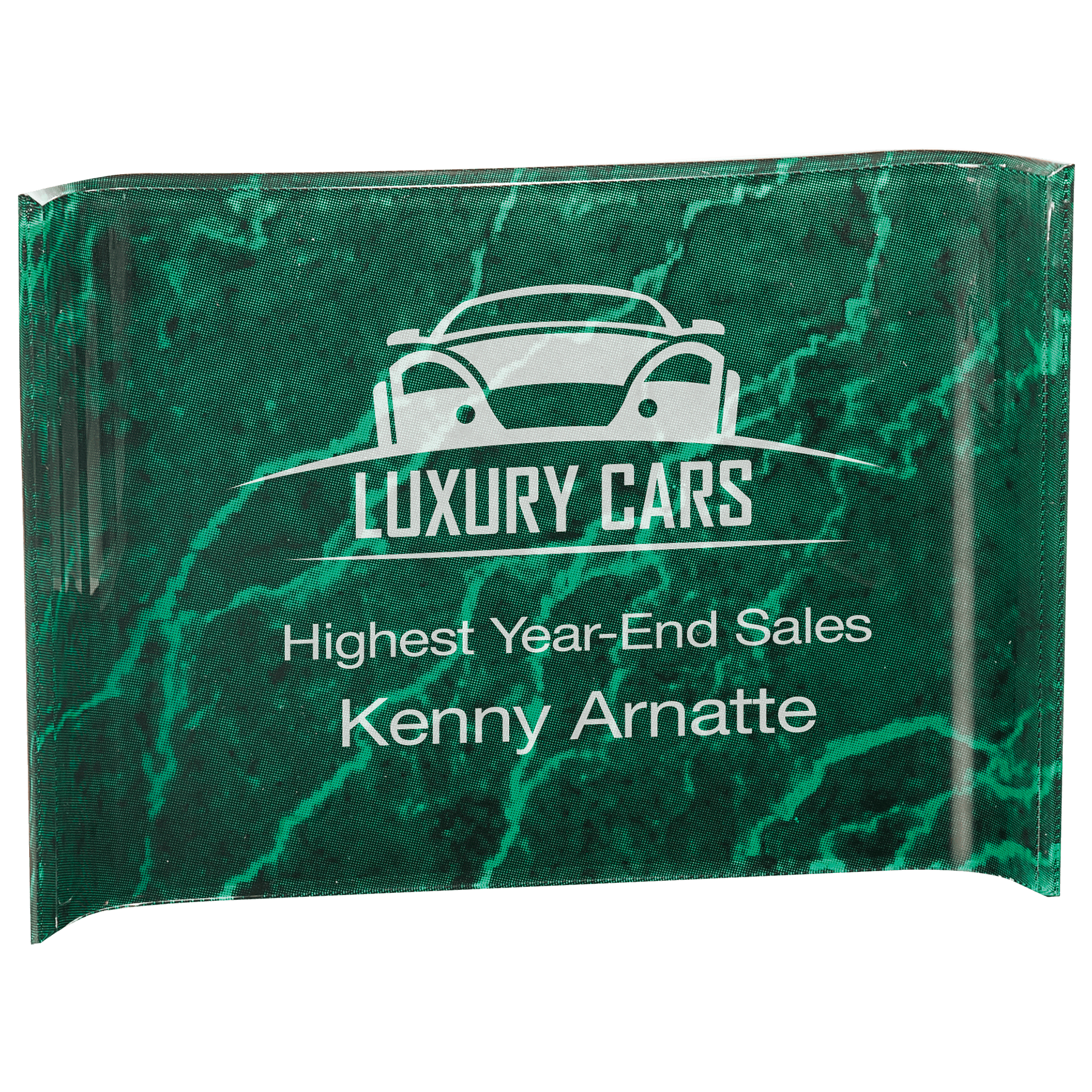10" x 7" Green Marbleized Acrylic Crescent