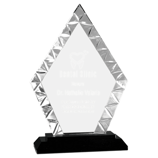 Diamond Accent Glass on Black Base - 7 1/2"