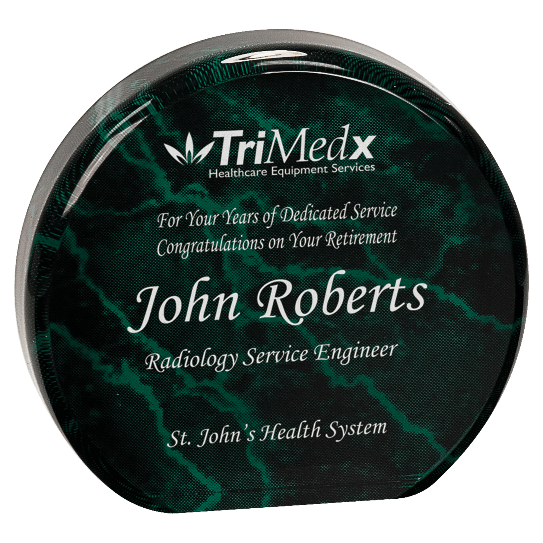 Green Marble Acrylic Circle - 3 1/2"