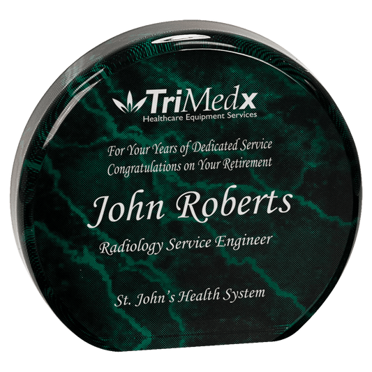 Green Marble Acrylic Circle - 3 1/2"
