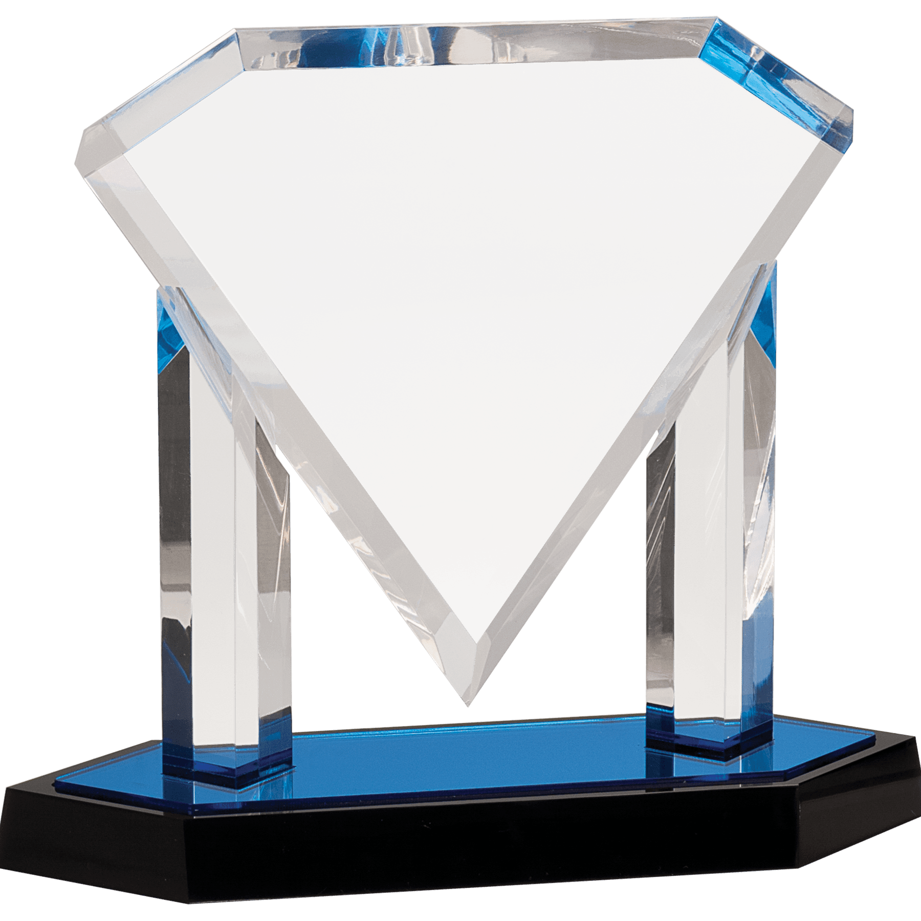 Blue Floating Diamond Acrylic - 9 1/2"