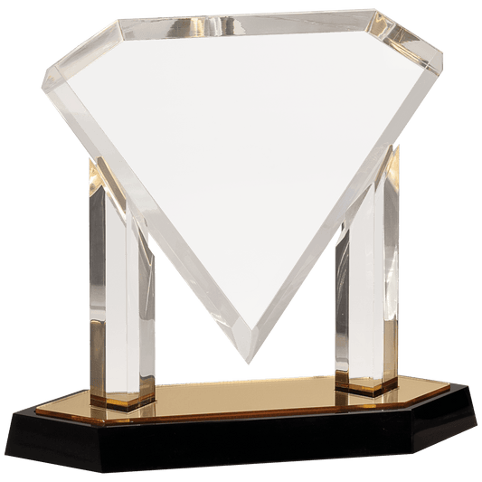 Gold Floating Diamond Acrylic - 9 1/2"