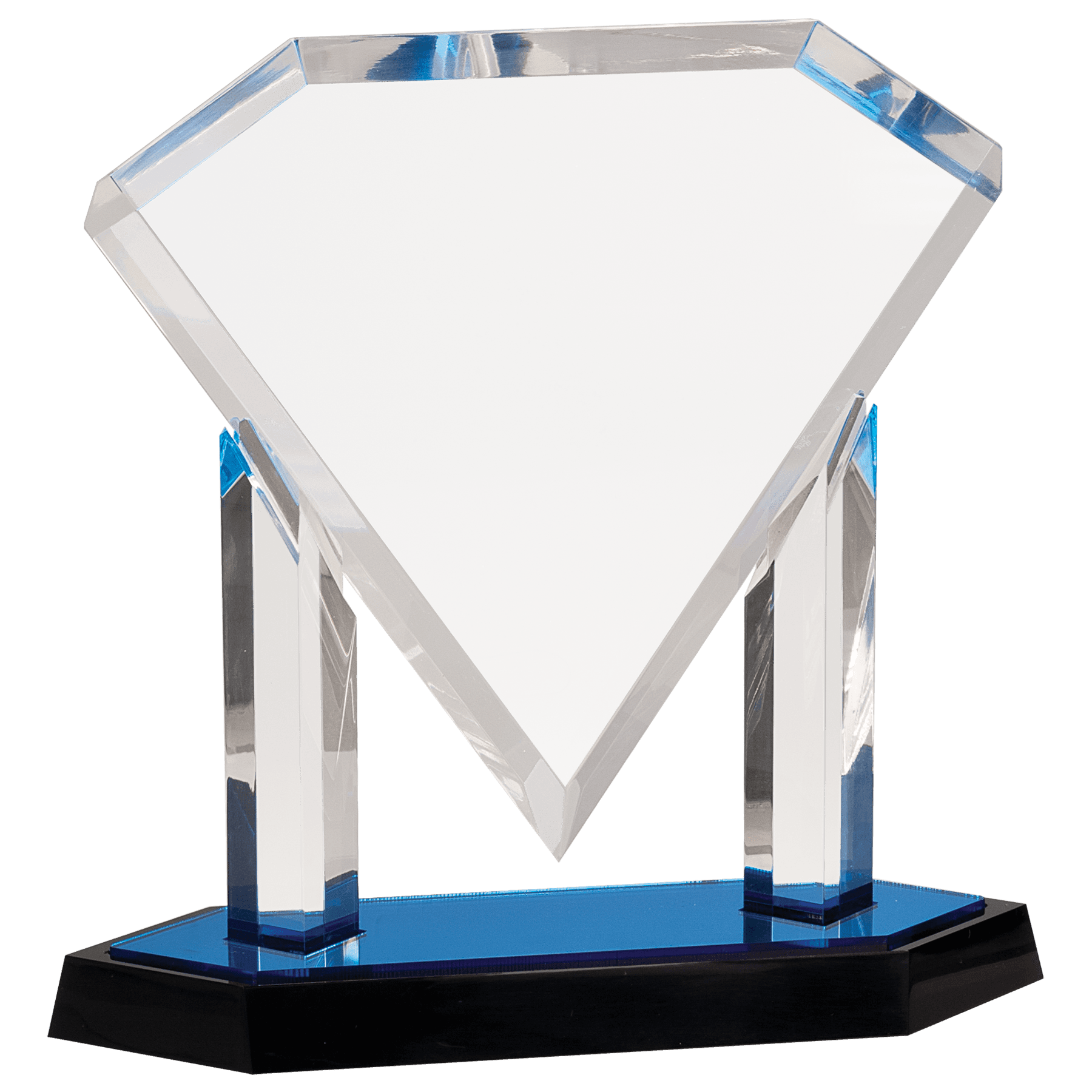 Blue Floating Diamond Acrylic - 10 3/4"