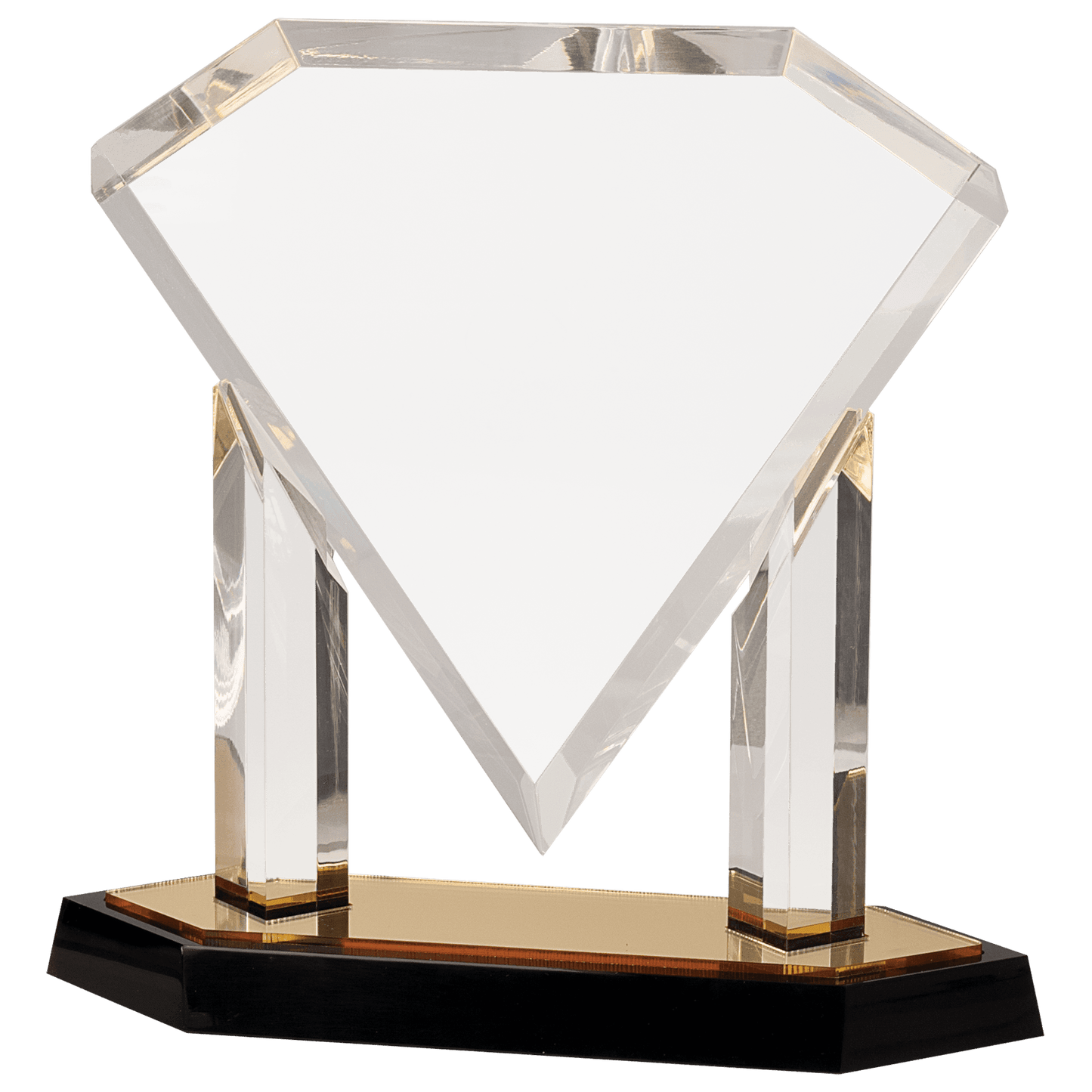 Gold Floating Diamond Acrylic - 10 3/4"