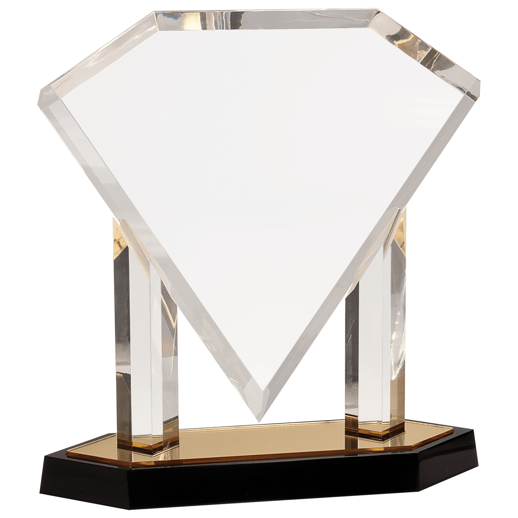 Gold Floating Diamond Acrylic - 11 3/4"