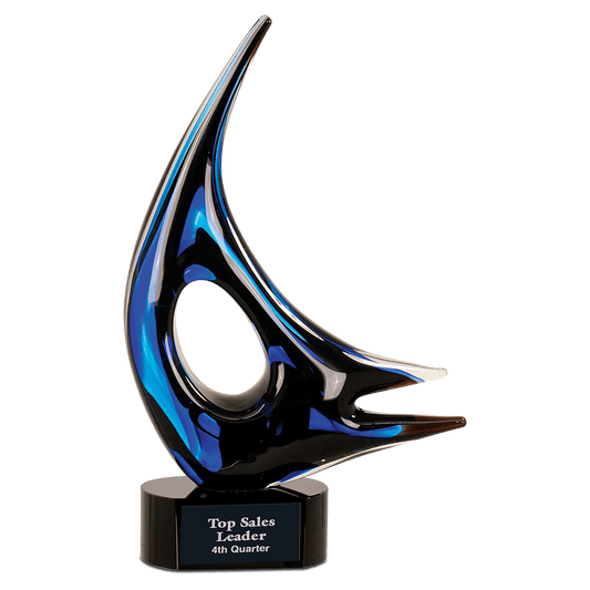 Blue Sail Art Glass - 14 1/4"