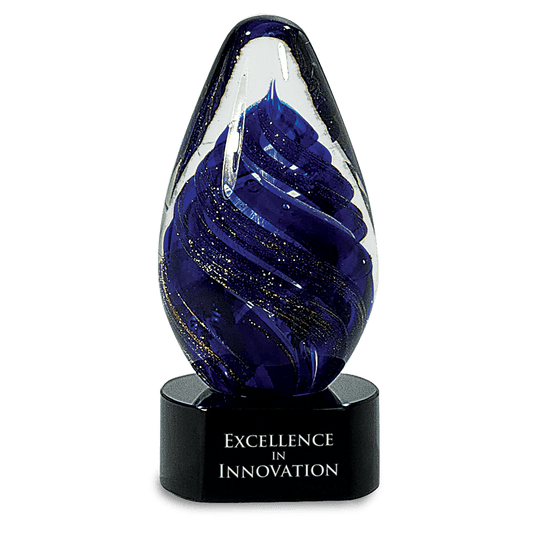 Blue Tear Drop Art Glass - 6 1/2"