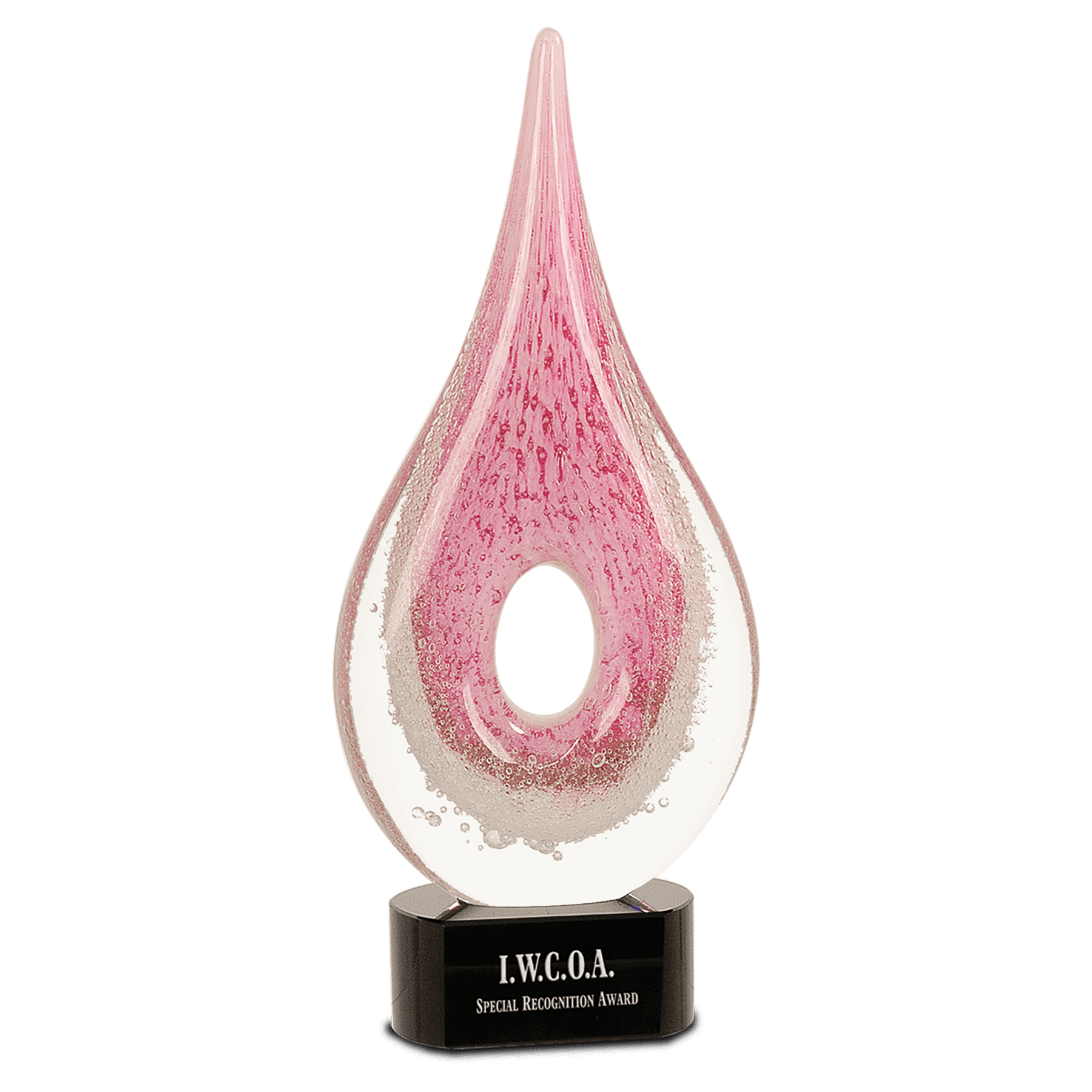 Pink Round Window Raindrop Art Glass - 12"