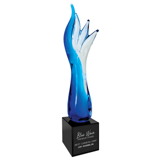 Blue Aspire Art Glass - 17"