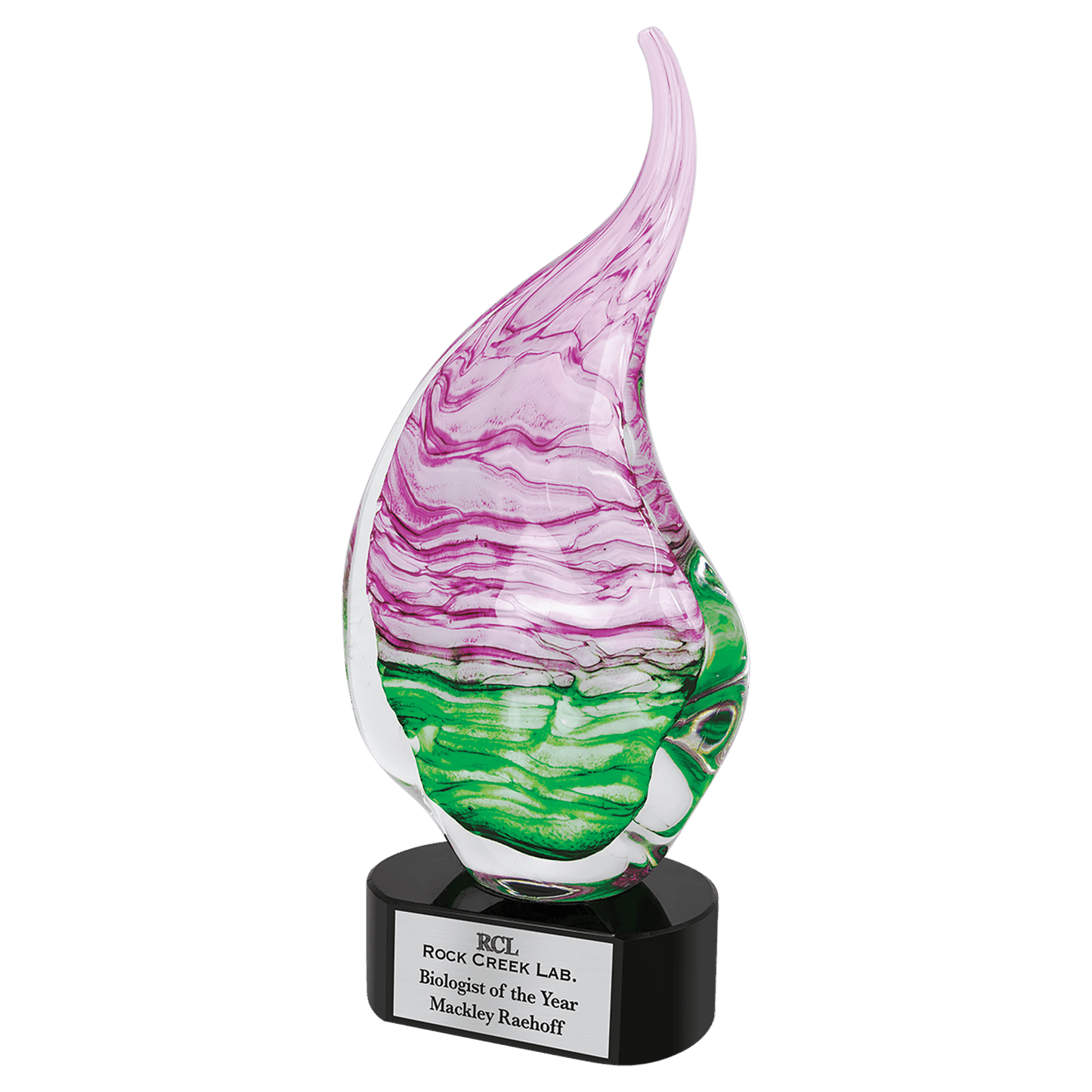 Pink/Green Art Glass - 15 1/2"