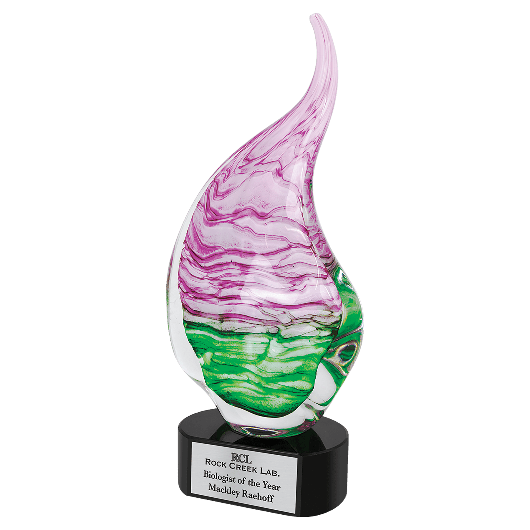 Pink/Green Art Glass - 15 1/2"
