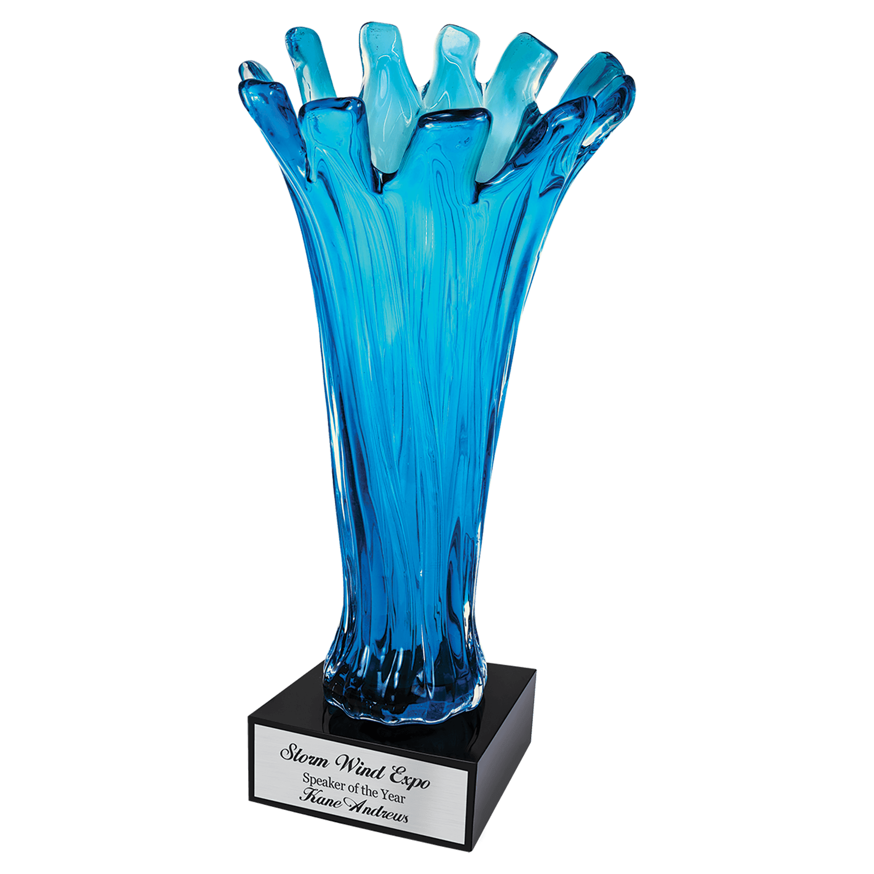 Blue Cup Art Glass - 12 1/2"