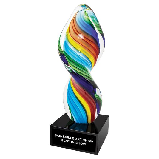 Rainbow Twist Art Glass - 10 1/2"