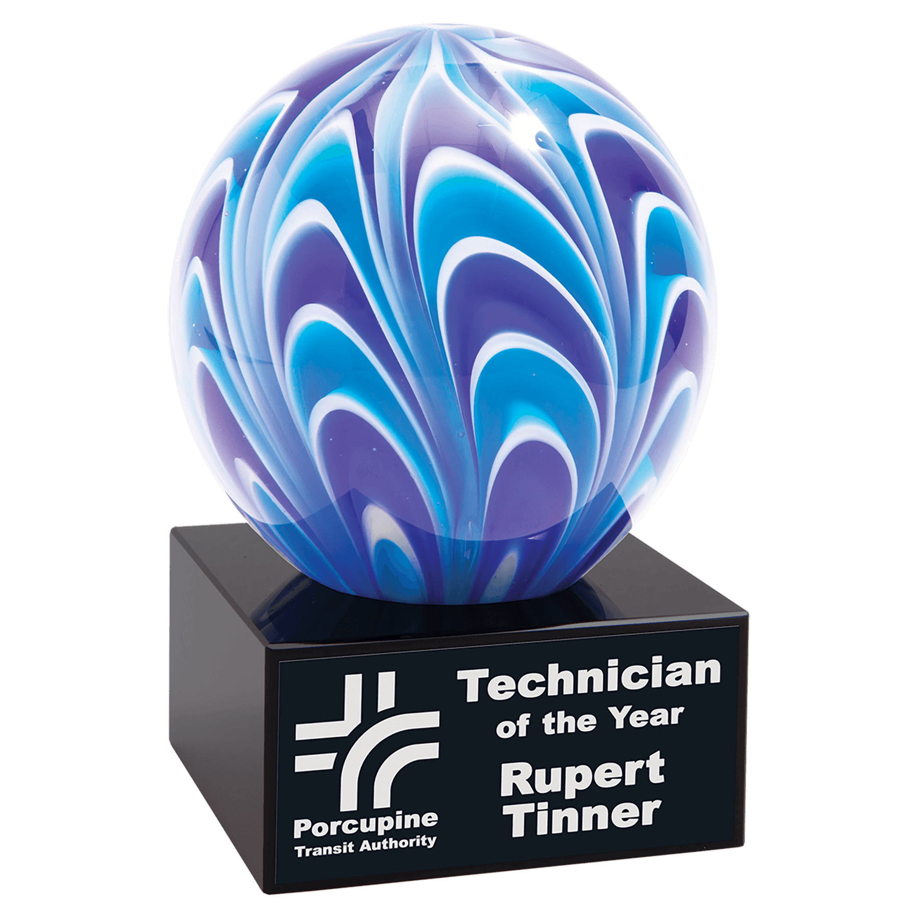 Two-Tone Blue & White Sphere - 5"