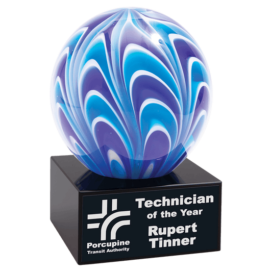 Two-Tone Blue & White Sphere - 5"