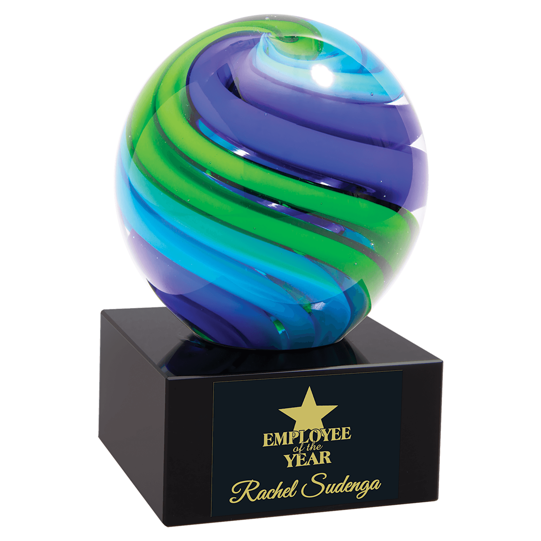 Two-Tone Blue & Green Sphere - 5"